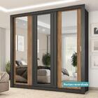 Guarda Roupa Casal 3 Portas Doha Prime Carraro Ripado Preto T