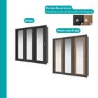 Guarda Roupa Casal 3 Portas Doha Prime Carraro Ripado Preto T