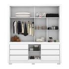 Guarda Roupa Casal 3 Portas E 6 Gavetas 1.89m Branco Rosa Fle