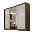 Guarda-roupa Casal 3 Portas E 6 Gavetas C/ Espelho Sollo Fosc