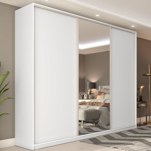 Guarda Roupa Casal 3 Portas Em Bp Com 1 Espelho E Belluno  Br