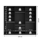 Guarda Roupa Casal 3 Portas Em Bp Com 1 Espelho E Belluno  Pr