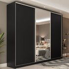 Guarda Roupa Casal 3 Portas Em Bp Com 1 Espelho E Belluno  Pr