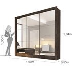 Guarda-roupa Casal 3 Portas Espelhadas Master Espresso Móveis