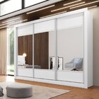 Guarda Roupa Casal 3 Portas Espelhadas Zuma Made Marcs Branco