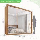 Guarda Roupa Casal 3 Portas Espelhado 4 Gavetas Costa Rica
