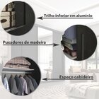 Guarda Roupa Casal 3 Portas Espelhado 4 Gavetas Pequim Sallêt