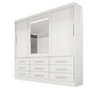Guarda-roupa Casal 3 Portas Espelho 9 Gavetas 2,11m - Turim-b