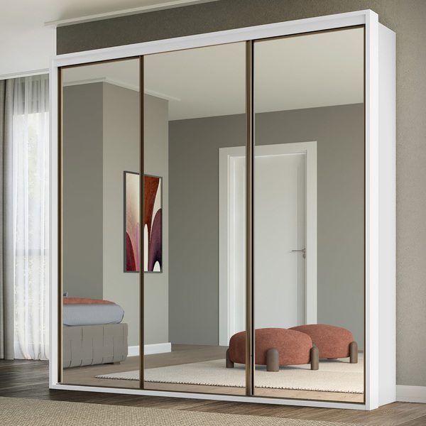 Guarda Roupa Casal 3 Portas Espelho Mdf Qualitá Belmax Branco