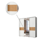 Guarda Roupa Casal 3 Portas Espelho Samuel Branco Nature Bnn