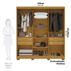 Guarda-roupa Casal 3 Portas Flex Color Com Espelho 213cm 100%