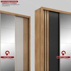 Guarda-roupa Casal 3 Portas Moema Amêndola Touch/nude-preto P