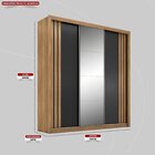 Guarda-roupa Casal 3 Portas Moema Amêndola Touch/nude-preto P