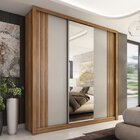 Guarda-roupa Casal 3 Portas Moema Amêndola Touch/nude-preto P