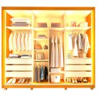 Guarda-roupa Casal 3 Portas Reflecta Com Pés E Led 100% Mdf P