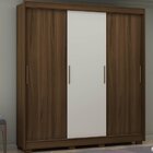 Guarda-roupa Casal 3 Portas Viena Gelius Móveis Nogueira/off