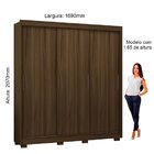 Guarda-roupa Casal 3 Portas Viena Gelius Móveis Nogueira/off