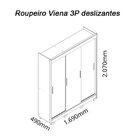 Guarda-roupa Casal 3 Portas Viena Gelius Móveis Nogueira/off