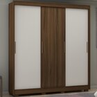 Guarda-roupa Casal 3 Portas Viena Gelius Móveis Nogueira/off