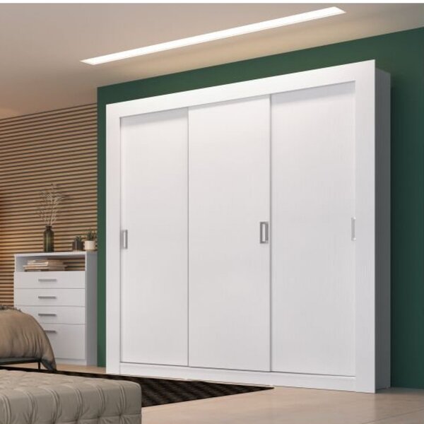 Guarda Roupa Casal 3 Portas Zurique  Branco