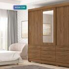 Guarda Roupa Casal 3pt De Correr Com Espelho Luiza Panan