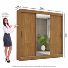 Guarda-roupa Casal 4 Espelhos 3 Portas De Correr 2 Gavetas Re