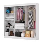 Guarda-roupa Casal 4 Espelhos 3 Portas De Correr 2 Gavetas Re