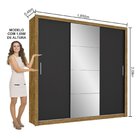 Guarda Roupa Casal 4 Espelhos 3 Portas De Correr 4 Gavetas Ma