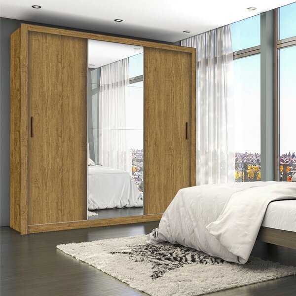 Guarda-roupa Casal 4 Espelhos 3 Portas De Correr 4 Gavetas Ma