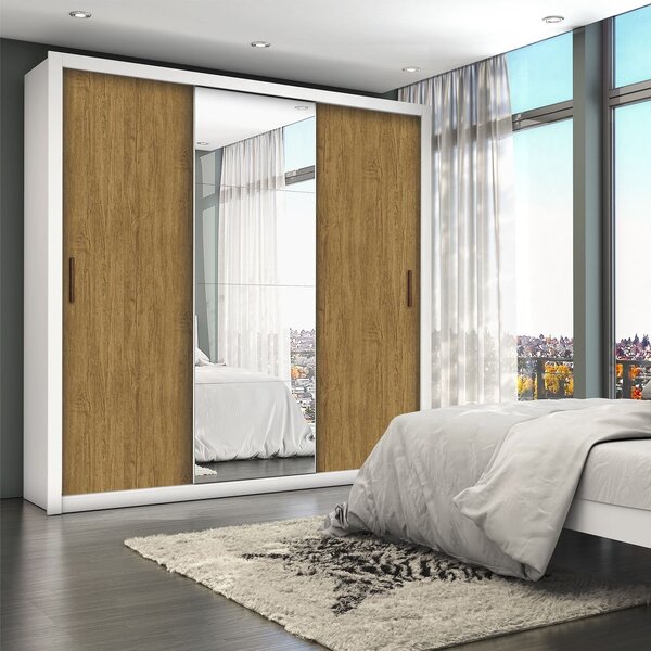 Guarda-roupa Casal 4 Espelhos 3 Portas De Correr 4 Gavetas Ma