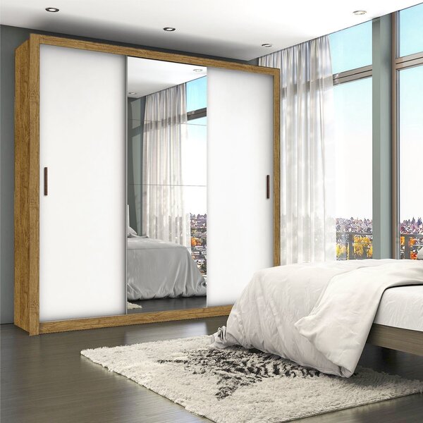 Guarda-roupa Casal 4 Espelhos 3 Portas De Correr 4 Gavetas Ma