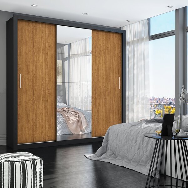 Guarda-roupa Casal 4 Espelhos 3 Portas De Correr 4 Gavetas Ma