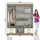 Guarda-roupa Casal 4 Espelhos 6 Portas 4 Gavetas Paco Espress