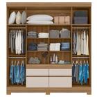 Guarda Roupa Casal 4 Portas 2 Com Espelho 90cm 4 Gavetas Bilb