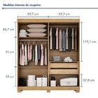 Guarda Roupa Casal 4 Portas 2 Gavetas 100% Mdf Jandaia Cinamo