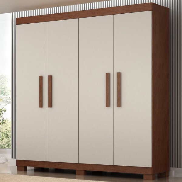 Guarda Roupa Casal 4 Portas 2 Gavetas 100% Mdf Jandaia Imbuia