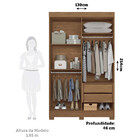 Guarda-Roupa Casal 4 Portas 2 Gavetas 130cm Sarandi Santos An