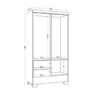 Guarda-roupa Casal 4 Portas 2 Gavetas 3 Prateleiras 1 Cabidei