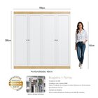 Guarda-roupa Casal 4 Portas 2 Gavetas Americano/provençal Ele