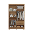 Guarda-Roupa Casal 4 Portas 2 Gavetas Com Espelho 130cm Saran