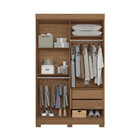 Guarda-Roupa Casal 4 Portas 2 Gavetas Com Espelho 130cm Saran