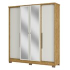 Guarda-roupa Casal 4 Portas 2 Gavetas Com Espelho Mônaco Marr
