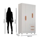 Guarda Roupa Casal 4 Portas 2 Gavetas Com Pés Lite Branco Bri