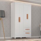Guarda Roupa Casal 4 Portas 2 Gavetas Com Pés Lite Branco Bri