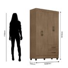 Guarda Roupa Casal 4 Portas 2 Gavetas Com Pés Lite Carvalho/o
