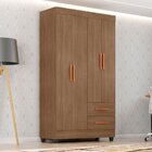 Guarda Roupa Casal 4 Portas 2 Gavetas Com Pés Lite Carvalho/o