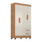 Guarda Roupa Casal 4 Portas 2 Gavetas Com Pés Lite Nature/off