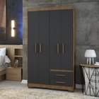 Guarda Roupa Casal 4 Portas 2 Gavetas Com Pés Primacy Ipe Woo