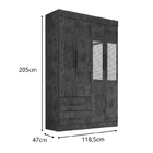 Guarda-roupa Casal 4 Portas 2 Gavetas Espelho Verona Salleto