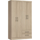 Guarda Roupa Casal 4 Portas 2 Gavetas Fiori- Móveis Castro -
